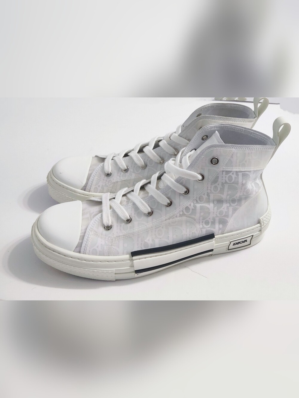 Dior Italian Made Men's High-Top Sneakers. Size 46 EU. 12.5-13 US. Pre-owned. - Picture 7 of 10